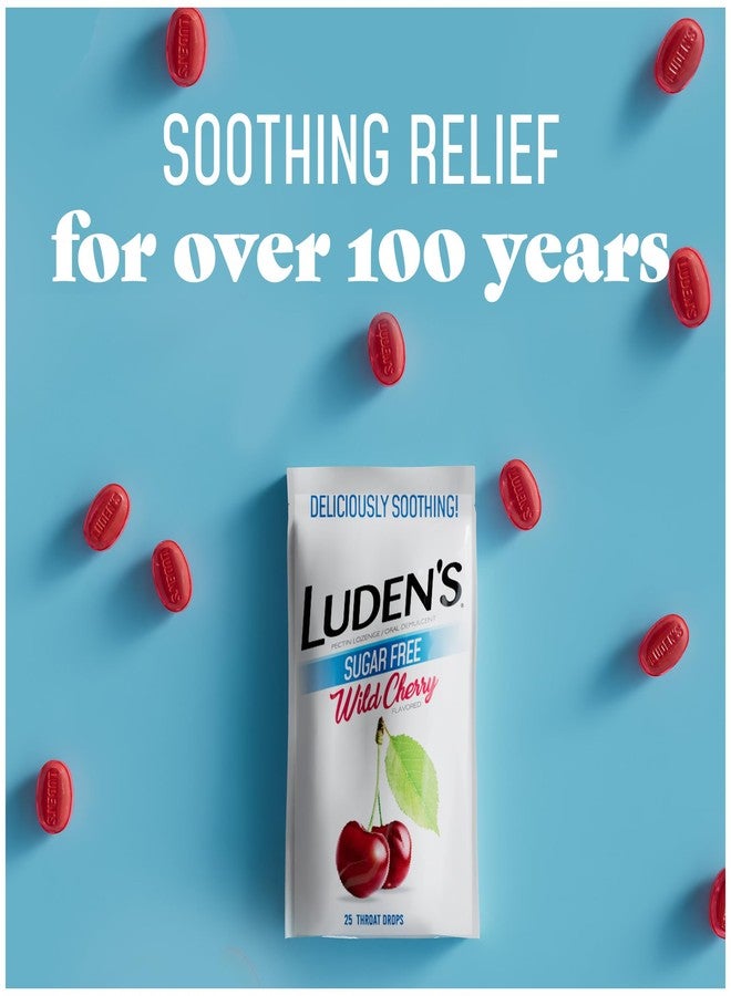 Luden's Sugar Free Wild Cherry Throat Drops, Sore Throat Relief, 25 Count (6 Pack) - Image 4